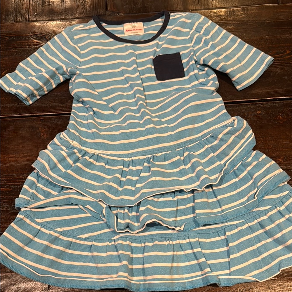 Hanna Andersson Blue Striped Dress
